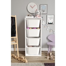 Baby Darling  Mdf - Large Mono 4 Büyük Sepetli Oyuncak Dolabı