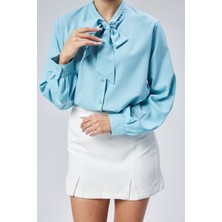 Emmas Clothing Fiyonk Detaylı Saten Kadın Gömlek