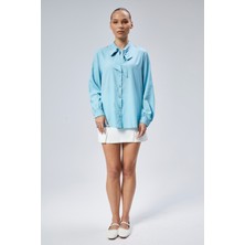 Emmas Clothing Fiyonk Detaylı Saten Kadın Gömlek