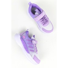 ND023 Lila Cırt Cırtlı Kız Çocuk Spor Ayakkabı