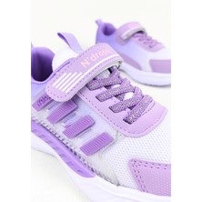 ND023 Lila Cırt Cırtlı Kız Çocuk Spor Ayakkabı
