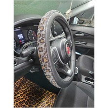 Leopar Taşlı Direksiyon Kılıfı
