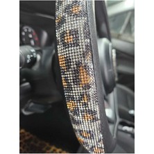 Leopar Taşlı Direksiyon Kılıfı
