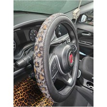 Leopar Taşlı Direksiyon Kılıfı