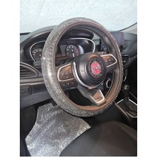 Füme Full Taşlı Geçirmeli Direksiyon Kılıfı