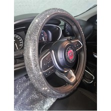 Füme Full Taşlı Geçirmeli Direksiyon Kılıfı