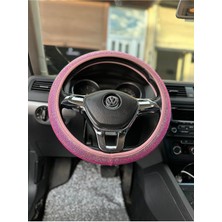 Pembe Taşlı Geçirmeli Direksiyon Kılıfı