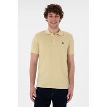 U.S. Polo Assn. Erkek Slim Fit Polo Yaka Açık Haki Basic Tişört 50297984-VR183
