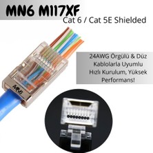 MN6 M117XF Cat6 Jack/60 Adet-Metal Ez/yeni Nesil RJ45 Cat6-8p/8c Açık Uçlu/cat6 Konnektör