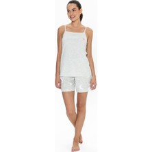 U.S. Polo Assn. 20076 Kadın Ip Askılı Şortlu Pijama Takım-Karmelanj