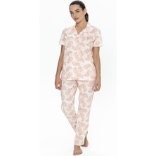 U.s Polo Assn. 20087 Kadın Kısa Kollu Gömlek Pijama Takım-Somon