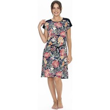 U.s Polo Assn. 20028 Kadın Kısa Kollu Bisiklet Yaka Rahat Ev Giyim-Lacivert