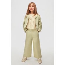 04-08 Yaş Kız Çocuk Yeşil Ceket Pantolon Üçlü Takım - Yeşil