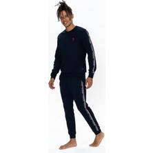 U.S. Polo Assn. 18923 Erkek Uzun Kollu Bisiklet Yaka Rahat Ev Giyim-Lacivert