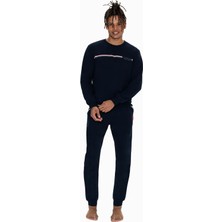 U.S. Polo Assn. 18921 Erkek Uzun Kollu Bisiklet Yaka Rahat Ev Giyim-Lacivert