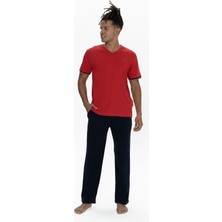 U.s Polo Assn. 18896 Erkek Kısa Kollu Bisiklet Yaka Pijama Takımı-Kırmızı