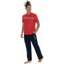 U.s Polo Assn. 18895 Erkek Kısa Kollu Bisiklet Yaka Pijama Takımı-Kırmızı