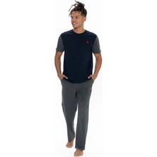 U.S. Polo Assn. 18898 Erkek Kısa Kollu Bisiklet Yaka Pijama Takımı-Lacivert