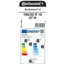 Continental 195/55 R16 87H Ec6 Oto Yaz Lastiği (Üretim Yılı:2025)