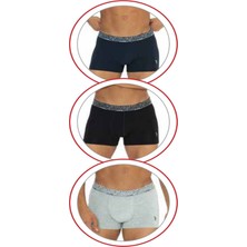 U.s Polo Assn. 80543 Erkek Pamuklu 3'lü Boxer-Siyah&lacivert&grimelanj