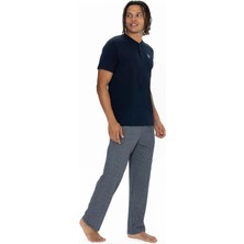 U.s Polo Assn. 18907 Erkek Kısa Kollu Yakası Düğmeli Pijama Takımı-Lacivert