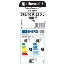 Continental 275/40 R22 108Y Xl Fr Cclx Sp Oto 4 Mevsim Lastiği(Üretim Yılı:2025)