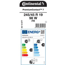 Continental 245/45 R19 98W Fr Pc7 Oto Yaz Lastiği (Üretim Yılı:2025)