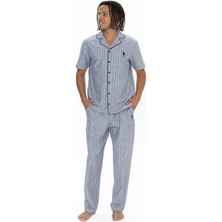 U.S. Polo Assn. 18913 Erkek Kısa Kollu Gömlek Pijama Takımı-Lacivert