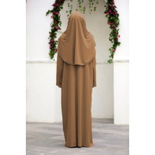 Pratik Tek Parça Namaz Elbisesi 1396 - Kahverengi