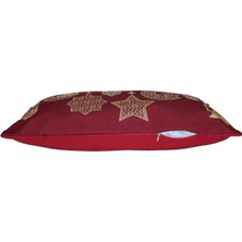 Belıeve Ramazan Fener Jakarlı Dokuma Goblen Dekoratif Kırmızı Simli Kırlent 30*55