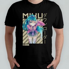 Pixxa Hatsune Miku %100 Pamuklu Bisiklet Yaka T-Shirt Model 3