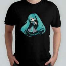 Pixxa Hatsune Miku %100 Pamuklu Bisiklet Yaka T-Shirt Model 6