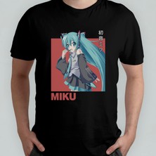Pixxa Hatsune Miku %100 Pamuklu Bisiklet Yaka T-Shirt Model 5