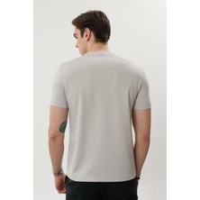 Sıfır Yaka Bisiklet Yaka Petek Dokulu Likralı Taş Erkek Tshirt
