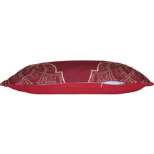 Belıeve Ramazan Jakarlı Dokuma Goblen   Dekoratif Kırmızı Simli  Kırlent 30 x 55