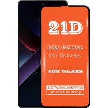 Kzy Xiaomi Poco X7 Pro ile Uyumlu Tam Kaplayan 21D Temperli Ekran Koruyucu Cam