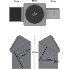 Earldom WC65 3in1 15W Telefon 2.5W Saat ve 5W Airpods Için Kablosuz Şarj Standı