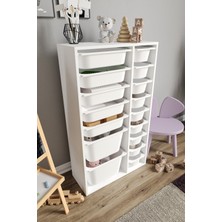 Baby Darling %100 Mdf - Xl Duo 16 Sepetli Oyuncak Dolabı