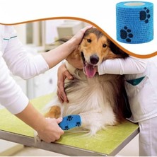 7.5 cm x 4.5 Metre Köpek Kedi Pati Bandajı Yapışkanlı Elastik Sargı Su Geçirmez Yara Bakım Bandı