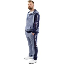 Mode Xl Büyük Beden Erkek Eşofman Altı Cepli Baskılı Sport 24516 Mavi