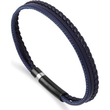 Necati Gün ARS100 Erkek Deri Çelik Bileklik