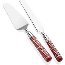 The Mia Corallo Kek Servis Seti Kırmızı 2 Parça