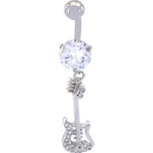 Ferizz 316L Çelik Zirkon Taşlı Gitar Piercing PRC-128