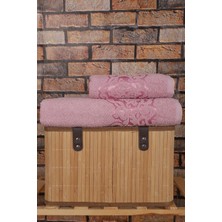 Mira Home 2 Parça Banyo Havlu Takımı  Pamuklu Şah Desen