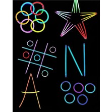 Gift Palace Fosforlu Neon Karanlıkta Parlayan Çubuklar 50 Çubuk + 50 Aparat Glow Sticks