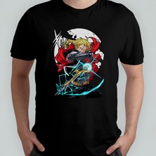 Pixxa Fullmetal Alchemist Edward Elric Unisex %100 Pamuklu Bisiklet Yaka T-Shirt Model 2