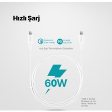 Ttec Usb-C - Usb-C 120CM 60W Pd/qc Hızlı Şarj/data Kablosu Beyaz
