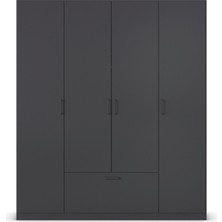 Tdesigno Alçin Giyinme Dolabı - Çok Amaçlı Dolap - Gardırop 180  cm -4 Kapaklı-1 Çekmeceli