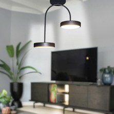 Janin Ledli Modern 2li Avize Enerji Tasarruflu 3 Renk Işık Oturma Odası Mutfak Cafe Hol Çocuk Odası