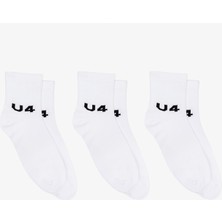 UNITED4 Soket 3lü Unisex Beyaz Çorap U3SS60000.BYZ